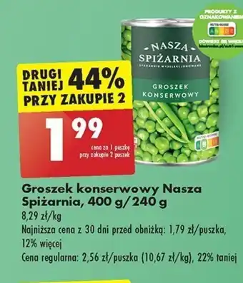 Biedronka Groszek konserwowy Nasza Spiżarnia, 400 g/240 g oferta