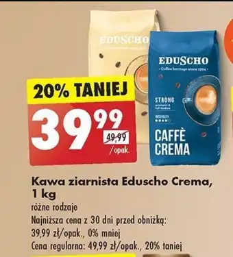 Biedronka Kawa ziarnista Eduscho Crema, 1 kg oferta