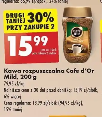 Biedronka Kawa rozpuszczalna Cafe d'Or Mild, 200 g oferta