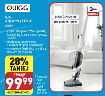 ALDI QUIGG Mop parowy 1300 W oferta