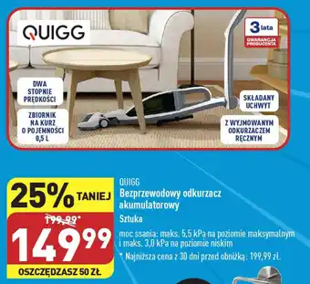 ALDI QUIGG Bezprzewodowy odkurzacz akumulatorowy oferta