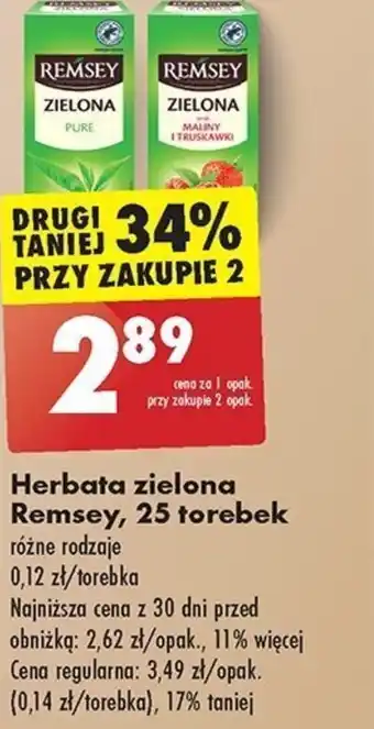 Biedronka Herbata zielona Remsey, 25 torebek oferta