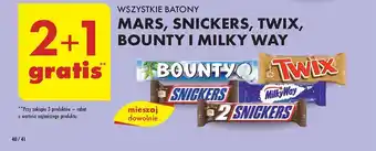 Biedronka BATONY MARS, SNICKERS, TWIX, BOUNTY I MILKY WAY oferta