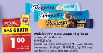 Biedronka Wafelek Princessa Longa 41 g - 45 g oferta