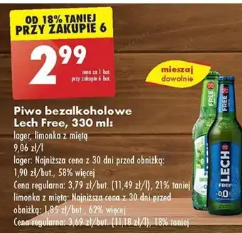 Biedronka Piwo bezalkoholowe Lech Free, 330 ml oferta