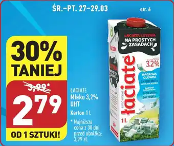 ALDI ŁACIATE Mleko 3,2% UHT 1 l oferta