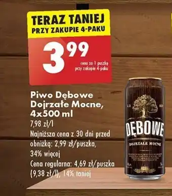 Biedronka Piwo Dębowe Dojrzałe Mocne, 4 x 500 ml oferta