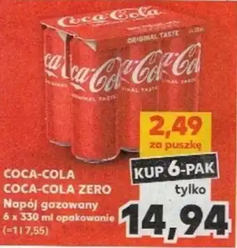 Kaufland COCA-COLA COCA-COLA ZERO Napój gazowany 6 x 330 oferta