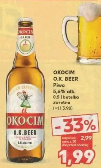 Kaufland OKOCIM O.K. BEER Piwo 5,6% alk. 0,5 l oferta