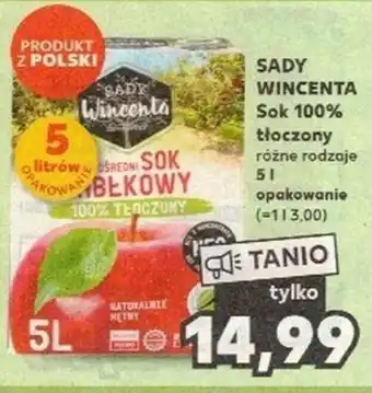 Kaufland SADY WINCENTA Sok 100% tłoczony 5 l oferta