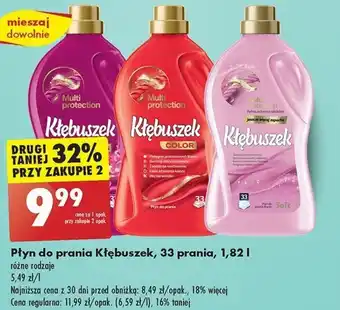 Biedronka Płyn do prania Kłębuszek, 33 prania, 1,82 l oferta
