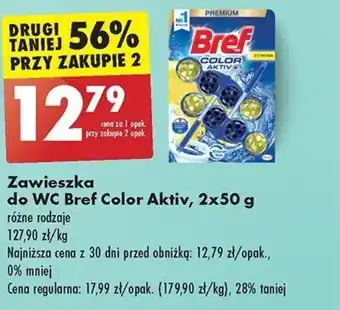 Biedronka Zawieszka do WC Bref Color Aktiv, 2 x 50 g oferta