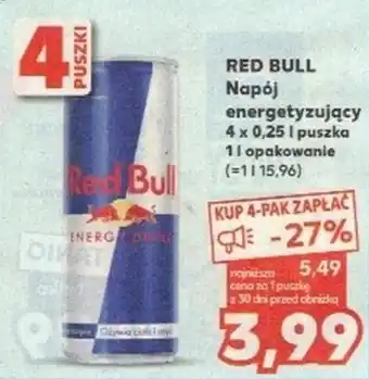 Kaufland RED BULL Napój energetyzujący 4 x 0,25l oferta