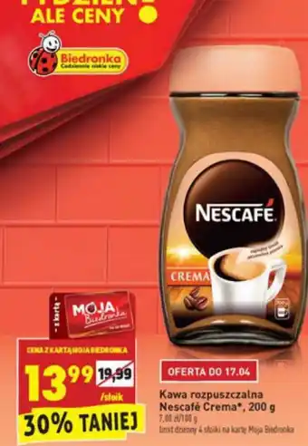 Biedronka Kawa rozpuszczalna Nescafé Crema 200g oferta