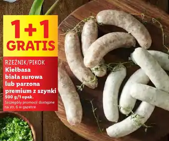 Lidl RZEŹNIK/PIKOK Kiełbasa biała surowa lub parzona premium z szynki 500 g oferta