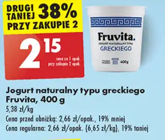 Biedronka Jogurt typu greckiego FruVita oferta