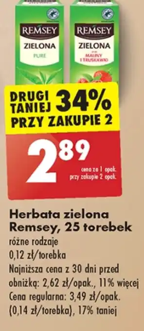 Biedronka Herbata zielona Remsey oferta