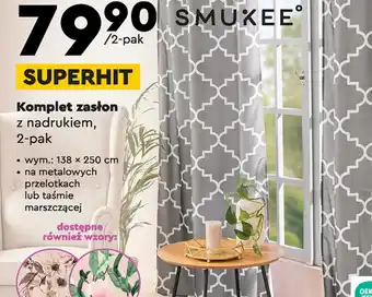 Biedronka Komplet zasłon Smukee oferta