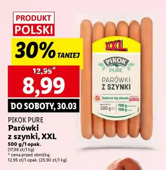Lidl PIKOK PURE Parówki z szynki 500g oferta
