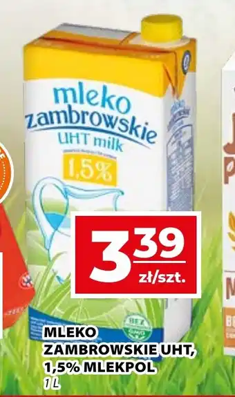 Top Market MLEKO ZAMBROWSKIE UHT, 1,5% MLEKPOL 1 l oferta