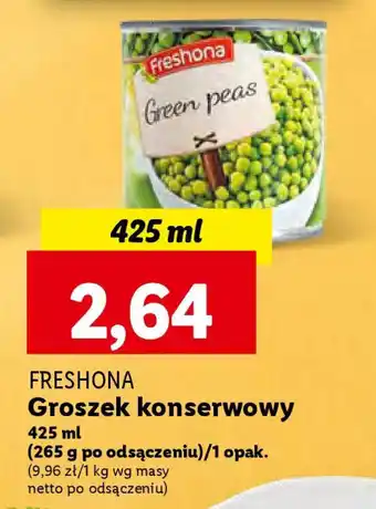 Lidl FRESHONA Groszek konserwowy 425ml oferta