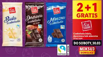 Lidl Czekolada biała deserowa lub mleczna 100 g oferta