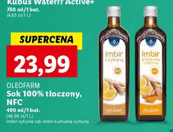 Lidl OLEOFARM Sok 100% tłoczony, NFC 490 ml oferta