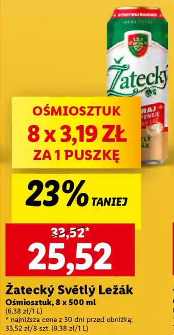 Lidl Žatecký Světlý ležák 8 x 500 ml oferta