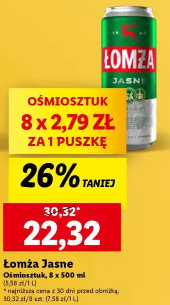 Lidl Łomża Jasne 8 x 500 ml oferta