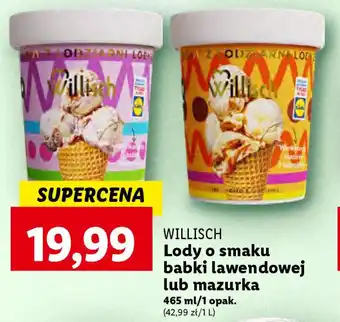 Lidl WILLISCH Lody o smaku babki lawendowej lub mazurka 465 ml oferta