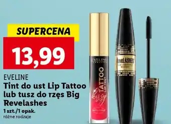 Lidl EVELINE Tint do ust Lip Tattoo lub tusz do rzęs Big Revelashes 1 szt. oferta