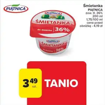 Carrefour Market Śmietanka PIĄTNICA 200 ml oferta