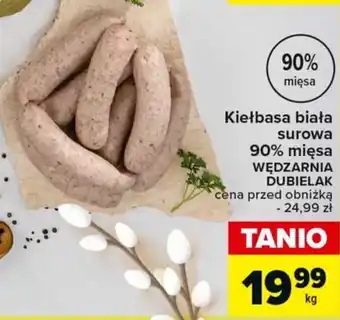 Carrefour Market Kiełbasa biała surowa 90% mięsa WĘDZARNIA DUBIELAK 1 kg oferta