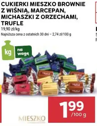 Stokrotka CUKIERKI MIESZKO BROWNIE Z WIŚNIĄ, MARCEPAN, MICHASZKI Z ORZECHAMI, TRUFLE 100g oferta