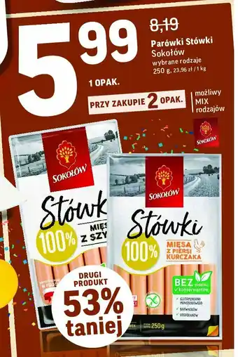 Intermarche Parówki stówki z szynki 1 SZT 250 G oferta