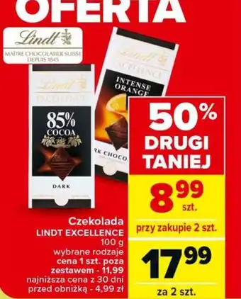 Carrefour Market Czekolada LINDT EXCELLENCE 100 g oferta