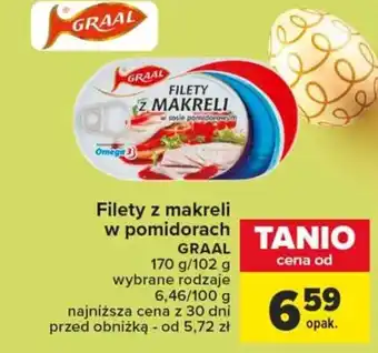 Carrefour Market Filety z makreli w pomidorach GRAAL 170 g/102 g oferta