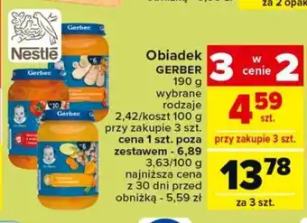 Carrefour Market Obiadek GERBER 190 g oferta