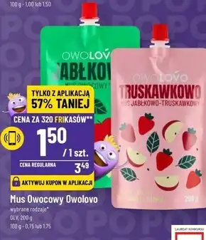 Polomarket OWOLOVO Jabłkowo Mus owocowy 200 g oferta