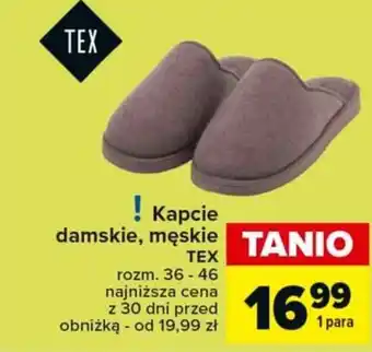 Carrefour Market Kapcie damskie, męskie TEX oferta