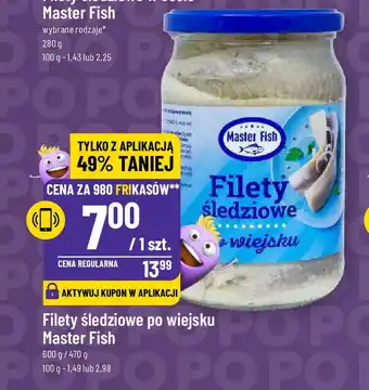 Polomarket Filety śledziowe po wiejsku Master Fish 600 g / 470 g oferta