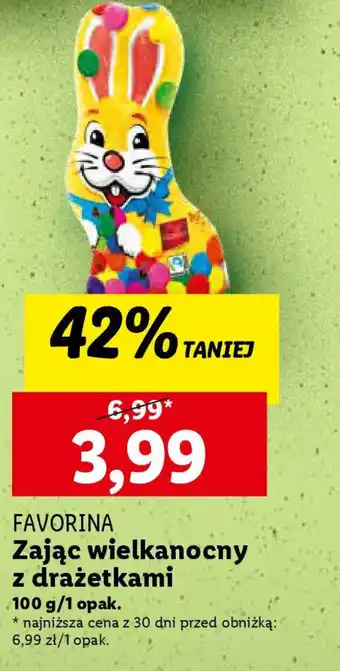 Lidl FAVORINA Zając wielkanocny z drażetkami 100 g oferta