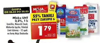 Biedronka Mleko UHT 3,2% 1l oferta