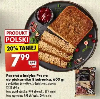 Biedronka Pasztet z indyka Prosto do piekarnika Biedronka 600 g oferta