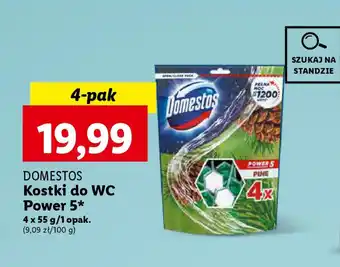 Lidl DOMESTOS Kostki do WC Power 5, 4 x 55 g oferta