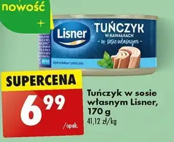 Biedronka Tuńczyk w sosie własnym Lisner 170 g oferta