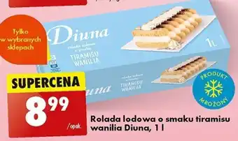 Biedronka Rolada lodowa o smaku tiramisu wanilia Diuna 1l oferta