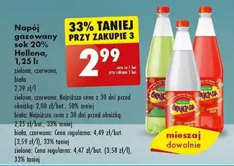 Biedronka Napój gazowany sok 20% Hellena 1,25l oferta