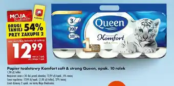 Biedronka Papier toaletowy Komfort soft & strong Queen 10 rolek oferta