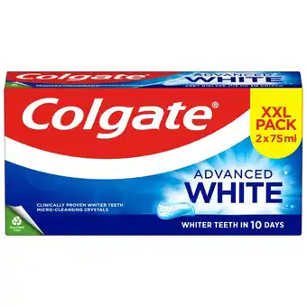 Biedronka Pasta do zębów Colgate Advanced White z aktywnymi mikrokryształkami czyszczącymi 2x75ml oferta